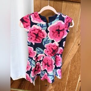 Gymboree Navy and Pink Floral Dress
